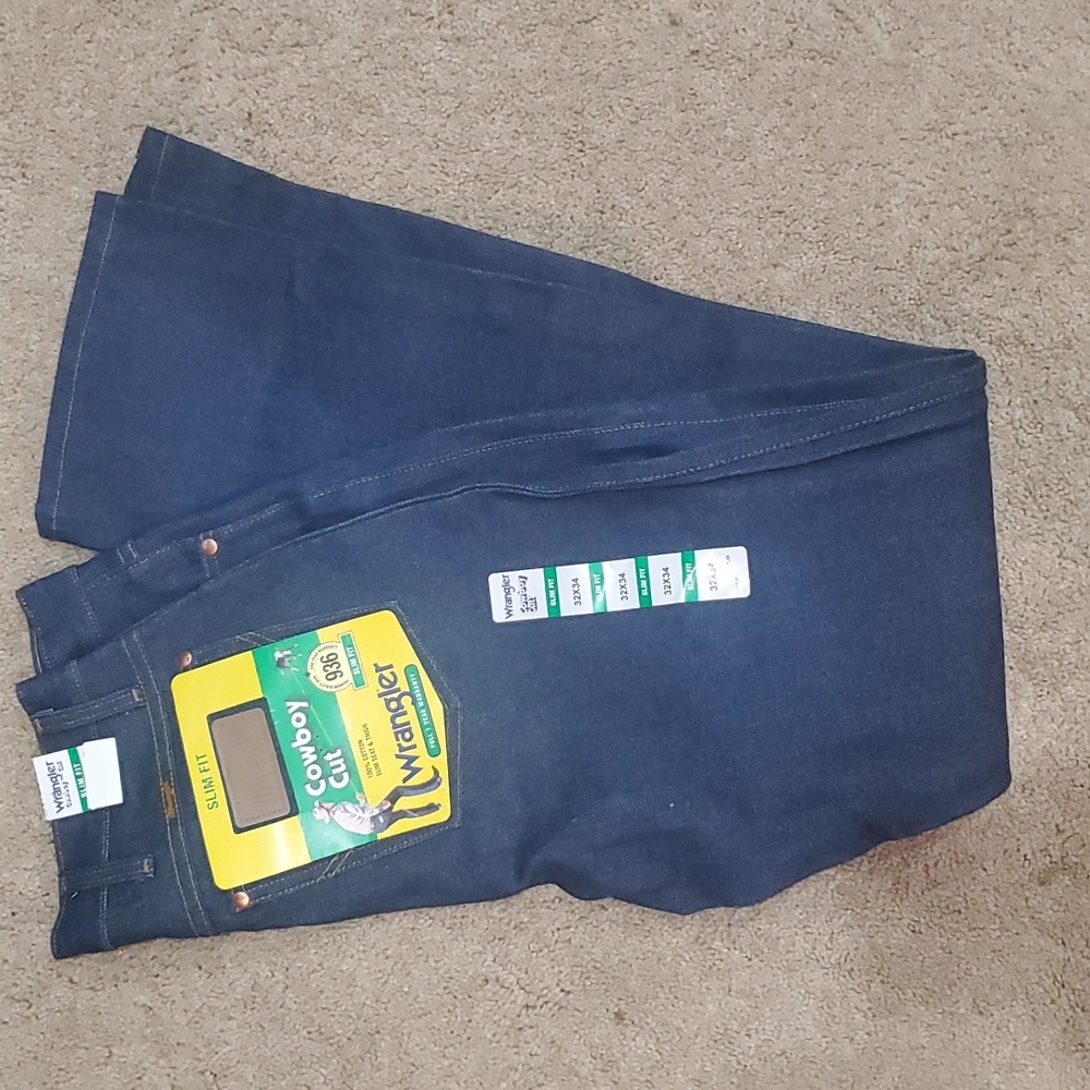 Men wrangler cowboy cut 32x34 slim fit jeans